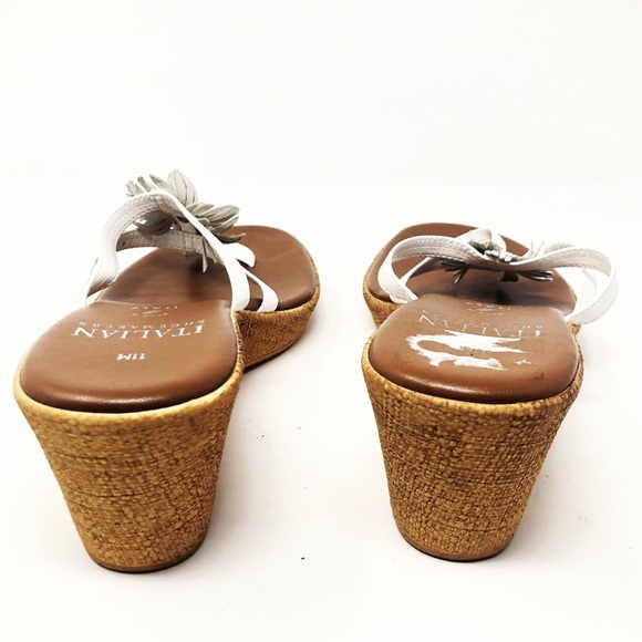 Italian Shoemakers‎ White Floral Wedge Sandals Size 11 US - Picture 5 of 6